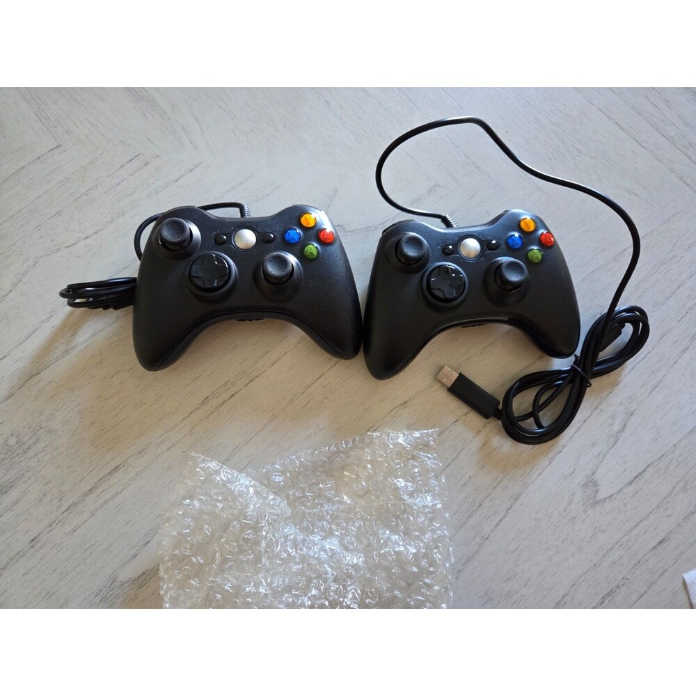 2 New Xbox 360 Wired controller Gamepad Controller for Xbox 360 - Black